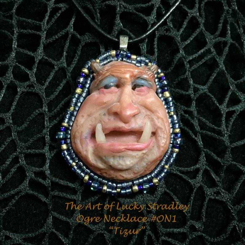 Oger Halskette - Diese Einzigartige Ist Ein Originelles, Einzigartiges, Handmodelliertes Collier Aus Polymerton Und Perlen. 46cm von SomethingLucky13