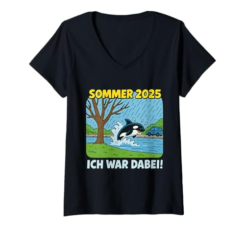 Damen Sommer Outfit 2025 Männer Frauen Herren lustig Aufdruck Tier T-Shirt mit V-Ausschnitt von Sommer Mode 2025 Stadtamte Party Malle Mallorca