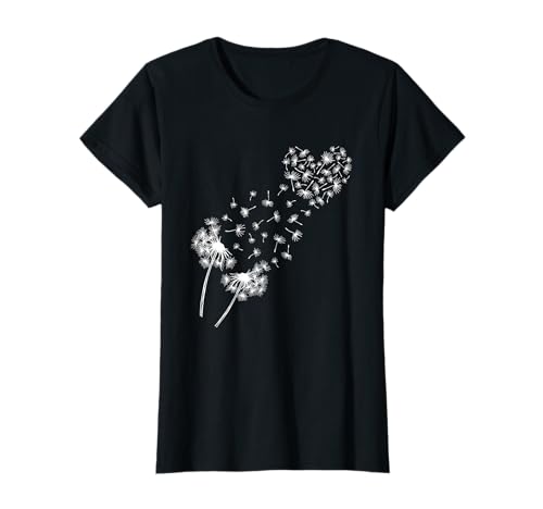 Pusteblumen Herz Löwenzahn Blumen Wildblumen Damen Mädchen T-Shirt von BALARI