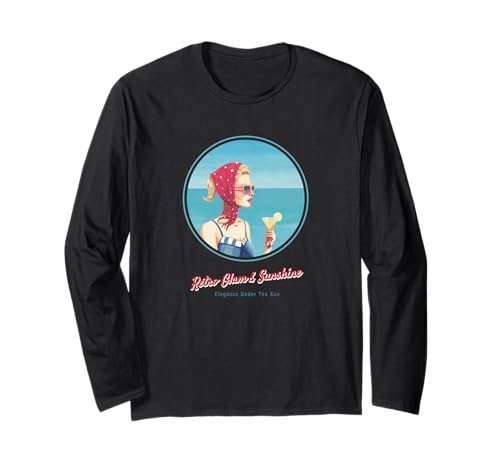 Retro-Strand-Girl – Sommer im Mid-Century-Stil Langarmshirt Retro-Strand-Girl – Sommer im Mid-Century-Stil Langarmshirt von Sommer-Vibes: Mid-Century Muse – 50er/60er Edition