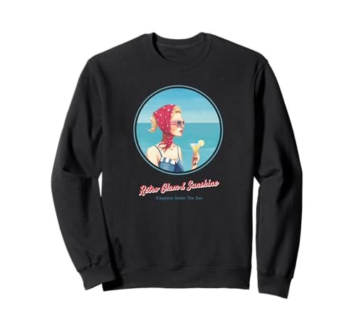 Retro-Strand-Girl – Sommer im Mid-Century-Stil Sweatshirt von Sommer-Vibes: Mid-Century Muse – 50er/60er Edition