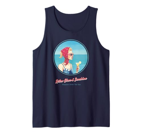 Retro-Strand-Girl – Sommer im Mid-Century-Stil Tank Top von Sommer-Vibes: Mid-Century Muse – 50er/60er Edition