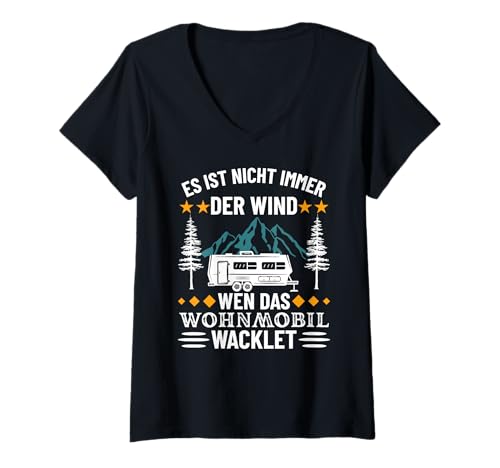Damen NICHT IMMER DER WIND Damen Natur Sommer Campingplatz T-Shirt mit V-Ausschnitt von Sommer strand Gifts