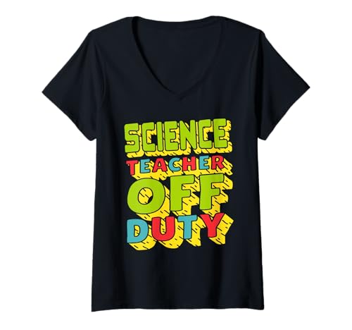 Damen Lustiger Wissenschaftslehrer Urlaubspause Humor Spruch T-Shirt mit V-Ausschnitt Damen Lustiger Wissenschaftslehrer Urlaubspause Humor Spruch T-Shirt mit V-Ausschnitt von Sommerferien Lehrer Witz Schule Spaß