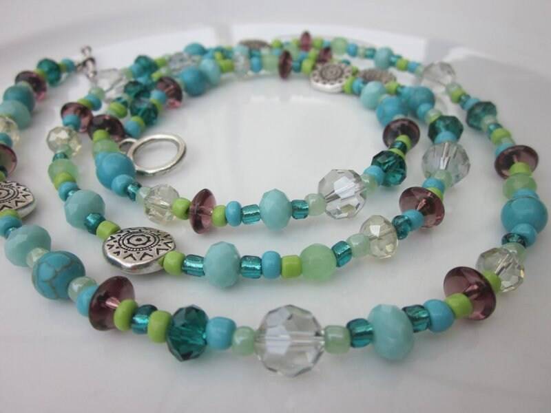 Kette, Halskette, Lange Perlenkette, Perlenschmuck Bunt, Weihnachtsgeschenk Frau, Geschenk Freundin, Geschenk Mutter von Sommerjulchen