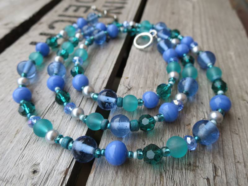 Kette, Halskette, Lange Perlenkette, Perlenschmuck Bunt, Weihnachtsgeschenk Frau, Geschenk Freundin, Geschenk Mutter von Sommerjulchen