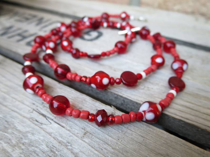 Kette, Halskette, Lange Perlenkette, Perlenschmuck Bunt, Weihnachtsgeschenk Frau, Geschenk Freundin, Geschenk Mutter von Sommerjulchen