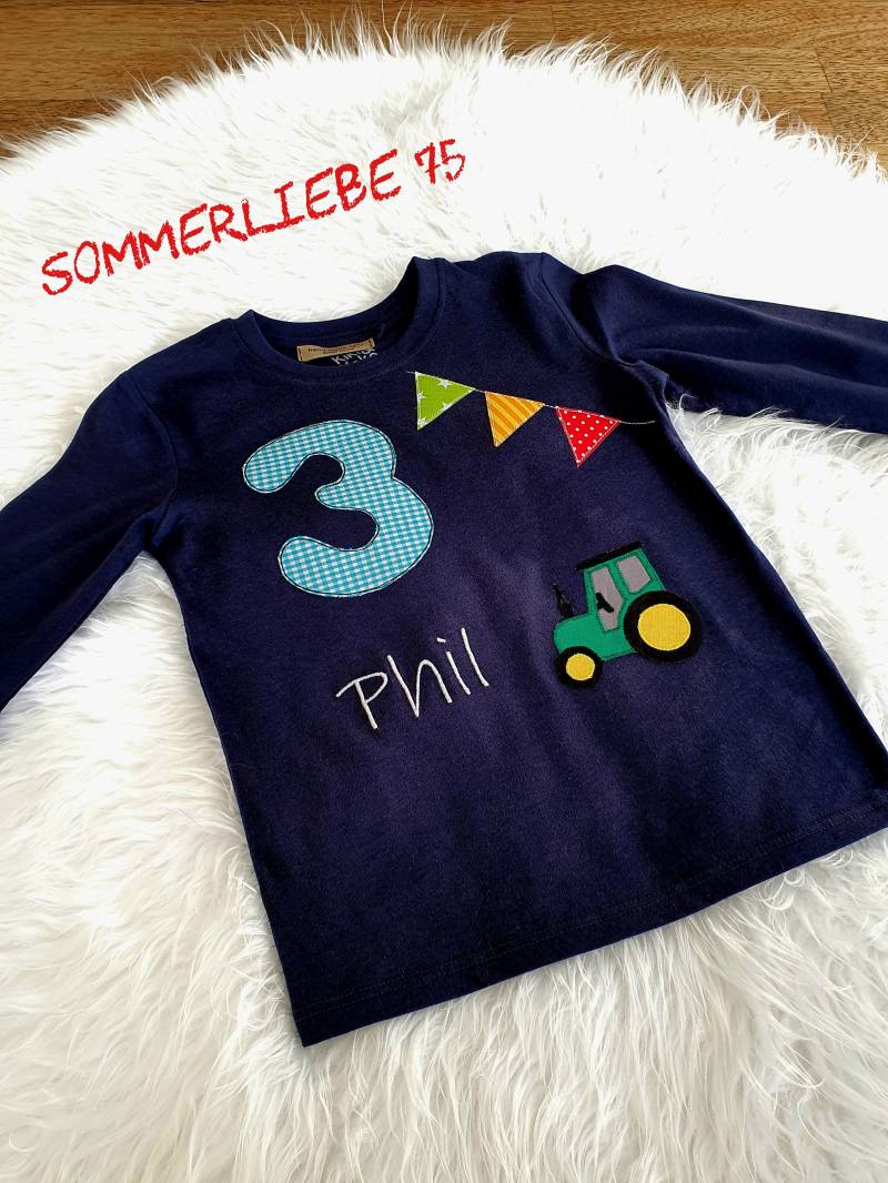 Geburtstagsshirt Mit Name Und Traktor von Sommerliebe75