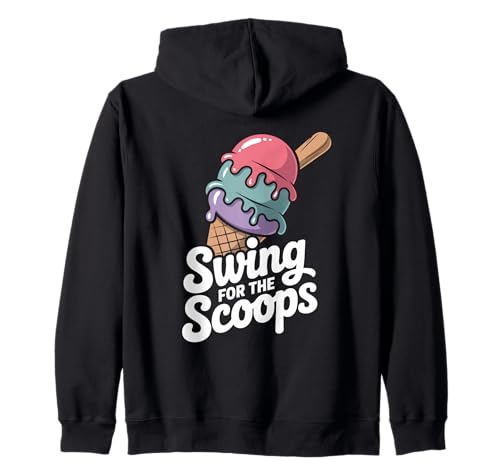 Swing for The Scoops Ice Cream Niedliche Kinder Baseball Kapuzenjacke von Sommerspaß Eiscreme-liebhaber Foodie