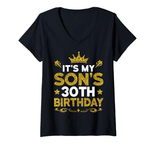 Damen Es ist der 30. Geburtstag meines Sohnes. Herzlichen Glückwunsch zum Geburtstag, 30 Jahre alt T-Shirt mit V-Ausschnitt Damen Es ist der 30. Geburtstag meines Sohnes. Herzlichen Glückwunsch zum Geburtstag, 30 Jahre alt T-Shirt mit V-Ausschnitt von Son 30th Birthday Gift From Mom Dad 2025