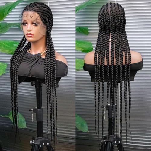 SonGxu Schwarze Micro Braids Synthetische Lace-Front-Perücken,mit Babyhaar Cornrows Half Box Geflochtene Perücken für Schwarze Frauen,Hitzefreundliche Perücken,C SonGxu Schwarze Micro Braids Synthetische Lace-Front-Perücken,mit Babyhaar Cornrows Half Box Geflochtene Perücken für Schwarze Frauen,Hitzefreundliche Perücken,C von SonGxu