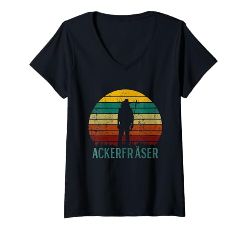 Damen Sondengänger Ackerfräser Sondler sondeln Metalldetektor T-Shirt mit V-Ausschnitt von Sondengänger Metalldetektor Buddeln Schätze