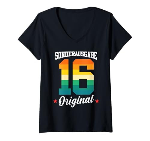 Damen 16 Geburtstag T-Shirt mit V-Ausschnitt Damen 16 Geburtstag T-Shirt mit V-Ausschnitt von Sonderausgabe Geburtstag 16