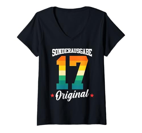 Damen 17 Geburtstag T-Shirt mit V-Ausschnitt Damen 17 Geburtstag T-Shirt mit V-Ausschnitt von Sonderausgabe Geburtstag 17