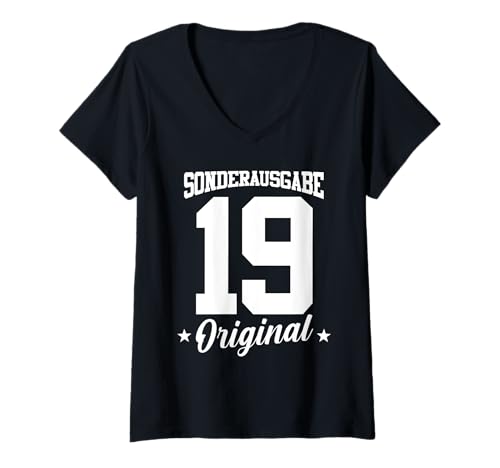 Damen 19 Geburtstag T-Shirt mit V-Ausschnitt Damen 19 Geburtstag T-Shirt mit V-Ausschnitt von Sonderausgabe Geburtstag 19