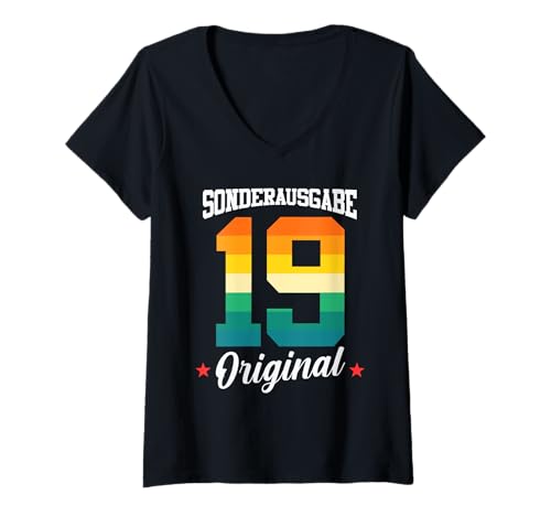 Damen 19 Geburtstag T-Shirt mit V-Ausschnitt von Sonderausgabe Geburtstag 19