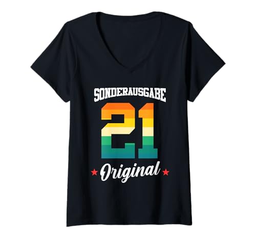 Damen 21 Geburtstag T-Shirt mit V-Ausschnitt Damen 21 Geburtstag T-Shirt mit V-Ausschnitt von Sonderausgabe Geburtstag 21