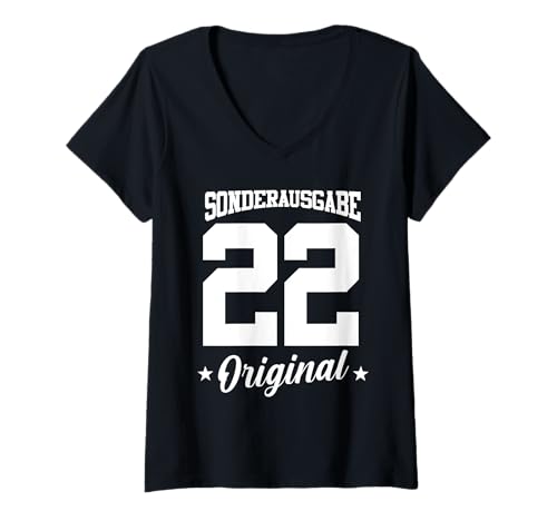 Damen 22 Geburtstag T-Shirt mit V-Ausschnitt Damen 22 Geburtstag T-Shirt mit V-Ausschnitt von Sonderausgabe Geburtstag 22