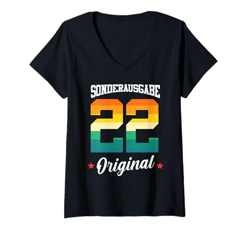Damen 22 Geburtstag T-Shirt mit V-Ausschnitt Damen 22 Geburtstag T-Shirt mit V-Ausschnitt von Sonderausgabe Geburtstag 22