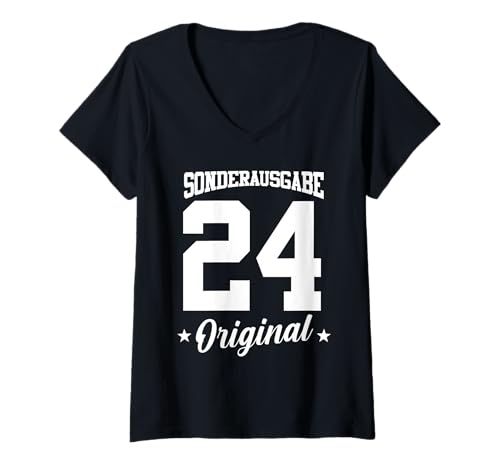 Damen 24 Geburtstag T-Shirt mit V-Ausschnitt Damen 24 Geburtstag T-Shirt mit V-Ausschnitt von Sonderausgabe Geburtstag 24