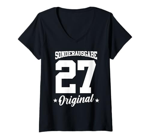 Damen 27 Geburtstag T-Shirt mit V-Ausschnitt Damen 27 Geburtstag T-Shirt mit V-Ausschnitt von Sonderausgabe Geburtstag 27