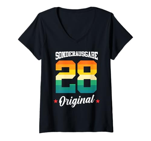 Damen 28 Geburtstag T-Shirt mit V-Ausschnitt Damen 28 Geburtstag T-Shirt mit V-Ausschnitt von Sonderausgabe Geburtstag 28