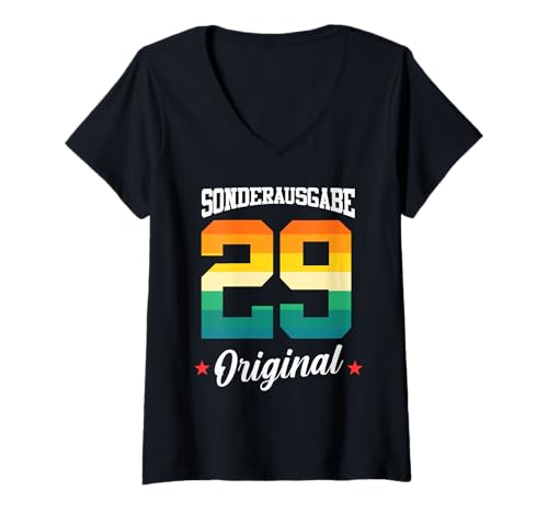 Damen 29 Geburtstag T-Shirt mit V-Ausschnitt von Sonderausgabe Geburtstag 29