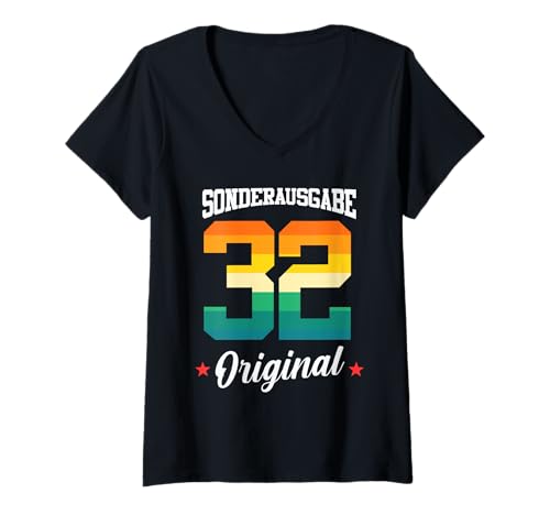 Damen 32 Geburtstag T-Shirt mit V-Ausschnitt Damen 32 Geburtstag T-Shirt mit V-Ausschnitt von Sonderausgabe Geburtstag 32