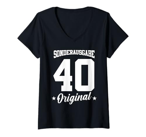 Damen 40 Geburtstag T-Shirt mit V-Ausschnitt Damen 40 Geburtstag T-Shirt mit V-Ausschnitt von Sonderausgabe Geburtstag 40