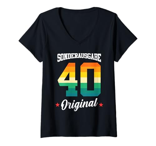 Damen 40 Geburtstag T-Shirt mit V-Ausschnitt Damen 40 Geburtstag T-Shirt mit V-Ausschnitt von Sonderausgabe Geburtstag 40