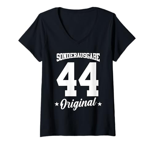 Damen 44 Geburtstag T-Shirt mit V-Ausschnitt Damen 44 Geburtstag T-Shirt mit V-Ausschnitt von Sonderausgabe Geburtstag 44