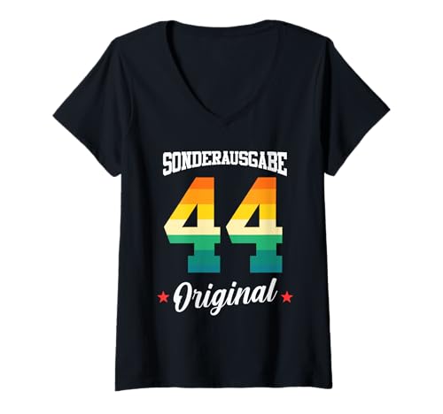 Damen 44 Geburtstag T-Shirt mit V-Ausschnitt Damen 44 Geburtstag T-Shirt mit V-Ausschnitt von Sonderausgabe Geburtstag 44