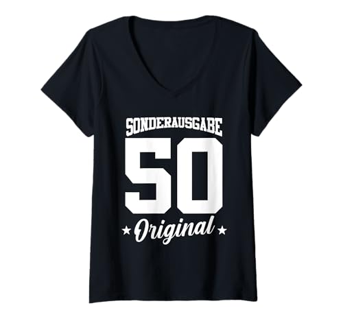 Damen 50 Geburtstag T-Shirt mit V-Ausschnitt Damen 50 Geburtstag T-Shirt mit V-Ausschnitt von Sonderausgabe Geburtstag 50