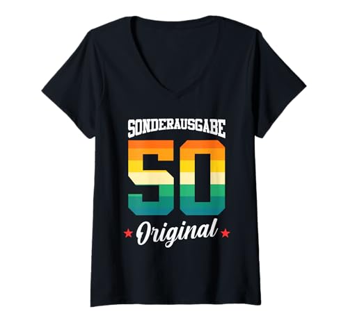 Damen 50 Geburtstag T-Shirt mit V-Ausschnitt Damen 50 Geburtstag T-Shirt mit V-Ausschnitt von Sonderausgabe Geburtstag 50
