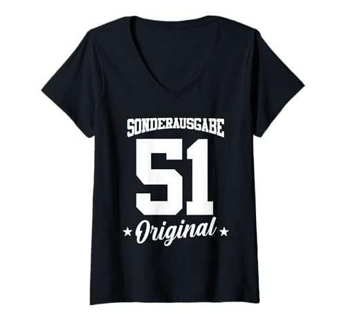 Damen 51 Geburtstag T-Shirt mit V-Ausschnitt Damen 51 Geburtstag T-Shirt mit V-Ausschnitt von Sonderausgabe Geburtstag 51