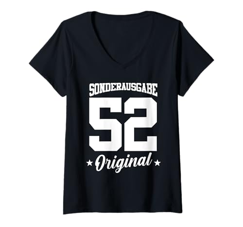 Damen 52 Geburtstag T-Shirt mit V-Ausschnitt Damen 52 Geburtstag T-Shirt mit V-Ausschnitt von Sonderausgabe Geburtstag 52
