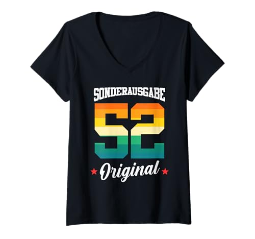 Damen 52 Geburtstag T-Shirt mit V-Ausschnitt Damen 52 Geburtstag T-Shirt mit V-Ausschnitt von Sonderausgabe Geburtstag 52