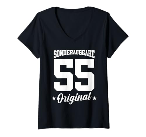 Damen 55 Geburtstag T-Shirt mit V-Ausschnitt Damen 55 Geburtstag T-Shirt mit V-Ausschnitt von Sonderausgabe Geburtstag 55