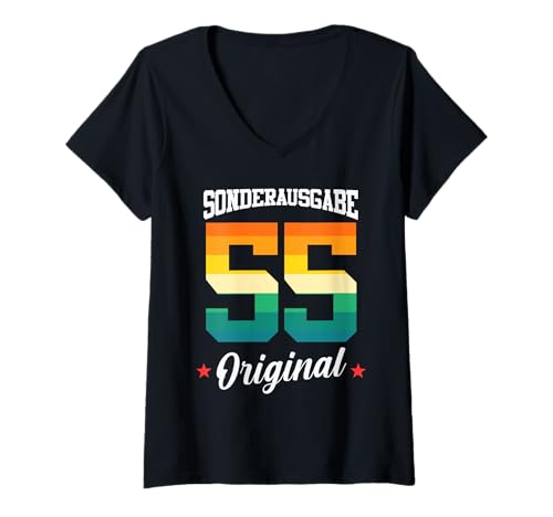 Damen 55 Geburtstag T-Shirt mit V-Ausschnitt Damen 55 Geburtstag T-Shirt mit V-Ausschnitt von Sonderausgabe Geburtstag 55