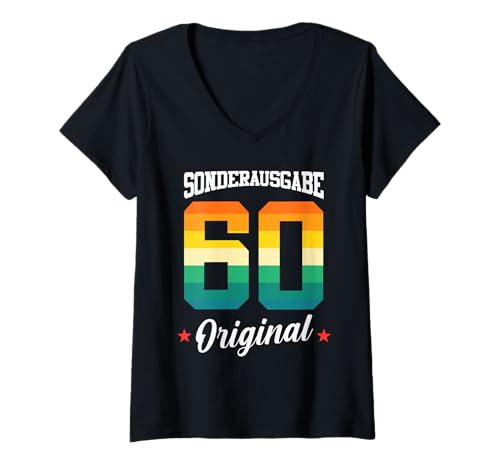 Damen 60 Geburtstag T-Shirt mit V-Ausschnitt von Sonderausgabe Geburtstag 60