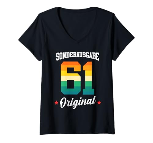 Damen 61 Geburtstag T-Shirt mit V-Ausschnitt Damen 61 Geburtstag T-Shirt mit V-Ausschnitt von Sonderausgabe Geburtstag 61