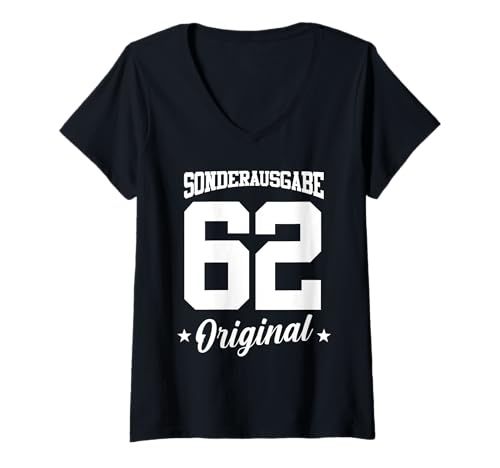 Damen 62 Geburtstag T-Shirt mit V-Ausschnitt Damen 62 Geburtstag T-Shirt mit V-Ausschnitt von Sonderausgabe Geburtstag 62