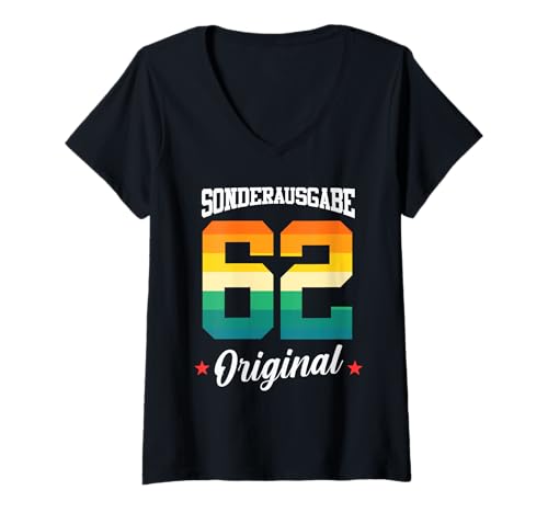 Damen 62 Geburtstag T-Shirt mit V-Ausschnitt Damen 62 Geburtstag T-Shirt mit V-Ausschnitt von Sonderausgabe Geburtstag 62