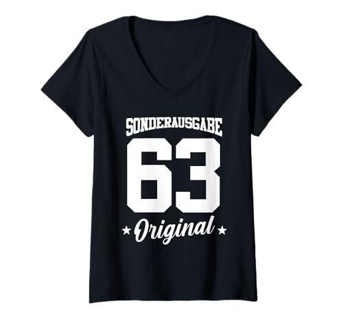 Damen 63 Geburtstag T-Shirt mit V-Ausschnitt Damen 63 Geburtstag T-Shirt mit V-Ausschnitt von Sonderausgabe Geburtstag 63