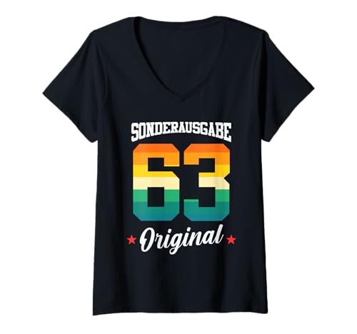 Damen 63 Geburtstag T-Shirt mit V-Ausschnitt Damen 63 Geburtstag T-Shirt mit V-Ausschnitt von Sonderausgabe Geburtstag 63