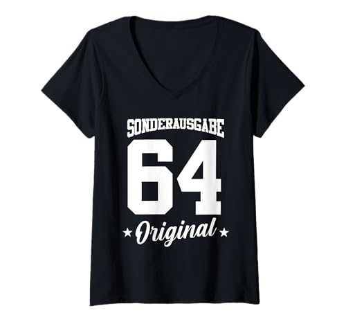Damen 64 Geburtstag T-Shirt mit V-Ausschnitt Damen 64 Geburtstag T-Shirt mit V-Ausschnitt von Sonderausgabe Geburtstag 64
