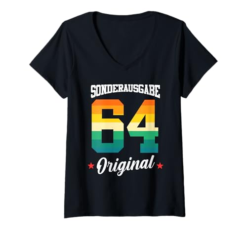 Damen 64 Geburtstag T-Shirt mit V-Ausschnitt Damen 64 Geburtstag T-Shirt mit V-Ausschnitt von Sonderausgabe Geburtstag 64