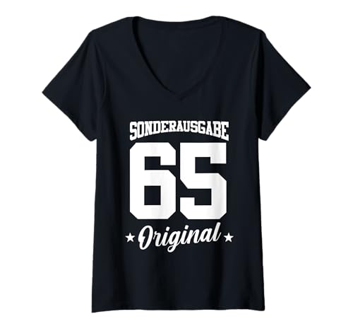 Damen 65 Geburtstag T-Shirt mit V-Ausschnitt von Sonderausgabe Geburtstag 65
