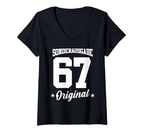 Damen 67 Geburtstag T-Shirt mit V-Ausschnitt Damen 67 Geburtstag T-Shirt mit V-Ausschnitt von Sonderausgabe Geburtstag 67