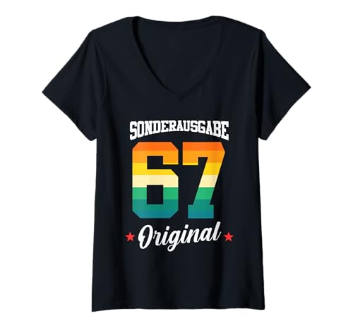 Damen 67 Geburtstag T-Shirt mit V-Ausschnitt Damen 67 Geburtstag T-Shirt mit V-Ausschnitt von Sonderausgabe Geburtstag 67